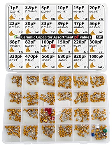 3Pdt ALL PF VALUES CERAMIC CAPACITOR BOX Pf Values - Box Capacitor Kit Assortment 485 Pcs 24 Values thumb #2