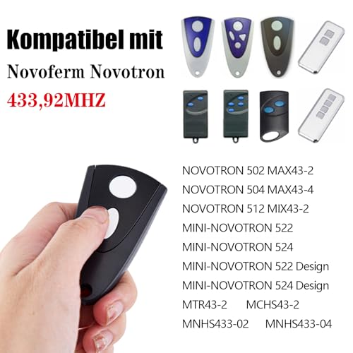 Compatible with NOVOFERM NOVOTRON Handheld Transmitter 502 MAX43-2 | 512 MIX43-2 Garage Door Remote Controls 433.92Mhz 1 Piece - Image 2