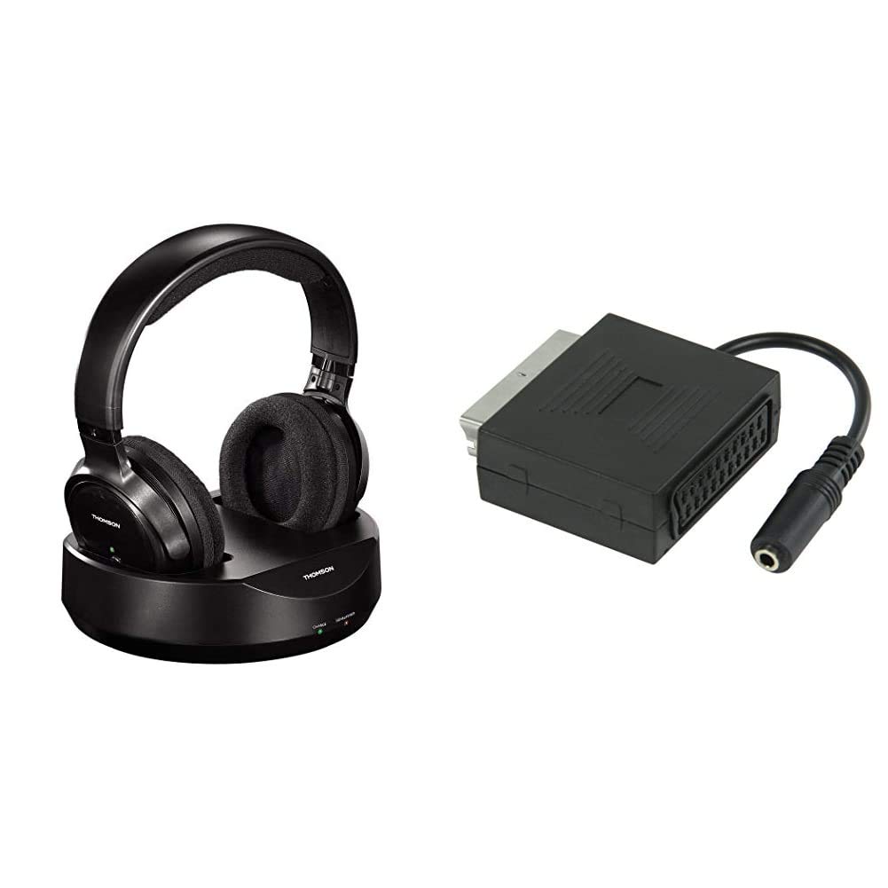 Thomson WHP3001BK Cuffia Wireless, 20 Hz - 20 kHz, Nero \u0026 Valueline  VLVP31930B02 Adattatore, Audio-Stereo SCART Maschio - Jack Stereo Femmina  da 3.5 mm da 0.20 m, Nero : Amazon.it: Elettronica