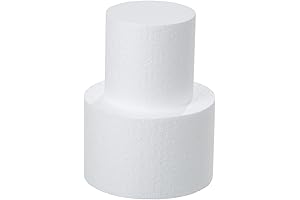 2 Tiers Round Foam Cake Dummies Set: Premium White Fake Cake Dummy...