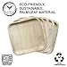 Palm Leaf Plates 10” and Wooden Cutlery Bundle | 25 Square Plates, 90pc Set of 30x Spoons, Forks, Knives | Disposable Ecofriendly Biodegradable Dinnerware | Better than Bamboo, Paper or Wood