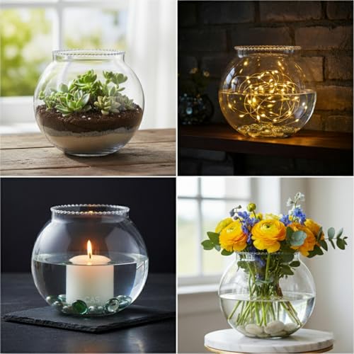 Image of CAS 1L to 14L Glass Fish Bowl (6 inches, Surface (Glass)) 1.6 Litre