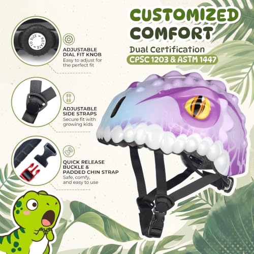 Image of Kids Toddler Bike Helmet, Adjustable and Multi-Sport for Child Boys and Girls, 2 Sizes