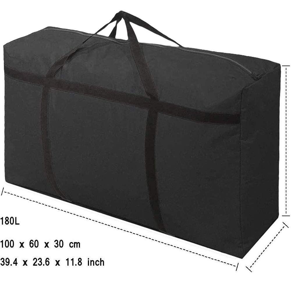 WITERY 180L Extra Large Storage Bag Garden Furniture Cushion Bag With Zip Waterproof Sturdy 600D Oxford Underbed Box Packing Moving Bags Wardrobe Storage Solutions Organsier for Bedding Duvets Clothes