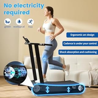 ERGOLIFE Curved Treadmill with Non-Electric Motorized, 2-in-1 Folding Treadmill with APP for Home Workout, Compact Manual Walking Pad, Office Running Machine with LCD Display