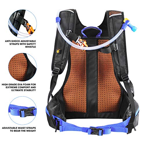 Chameleon Hydration Pack & 2L Hydration Water Bladder | High Flow Bite Valve | Hydration Backpack with Storage | Lightweight Running Backpack for Cycling, Hiking, Ski, Snow for Men, Women & Kids - Thumbnail 4