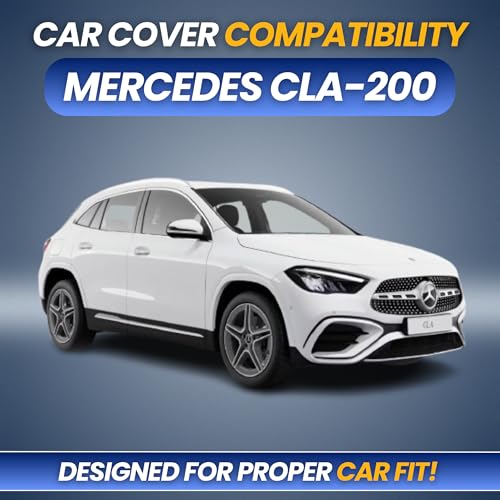 Image of Premium 100% Waterproof Car Cover for Mercedes CLA-200 /220 Model | All-Weather, UV & Dust Protection | Heavy-Duty 3-Layer Fabric | Custom Fit with Mirror & Antenna Pockets | Navy Blue