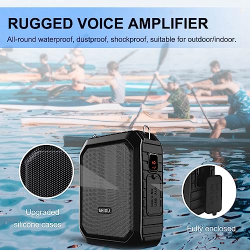 Image of Voice Amplifier with Lapel Mic /Microphone Headset-18W IPX5 Waterproof Small Megaphone Speaker Pa System, Bluetooth 5.0 Portable Microphone and Speaker for Teachers Tour Guide 800Plus