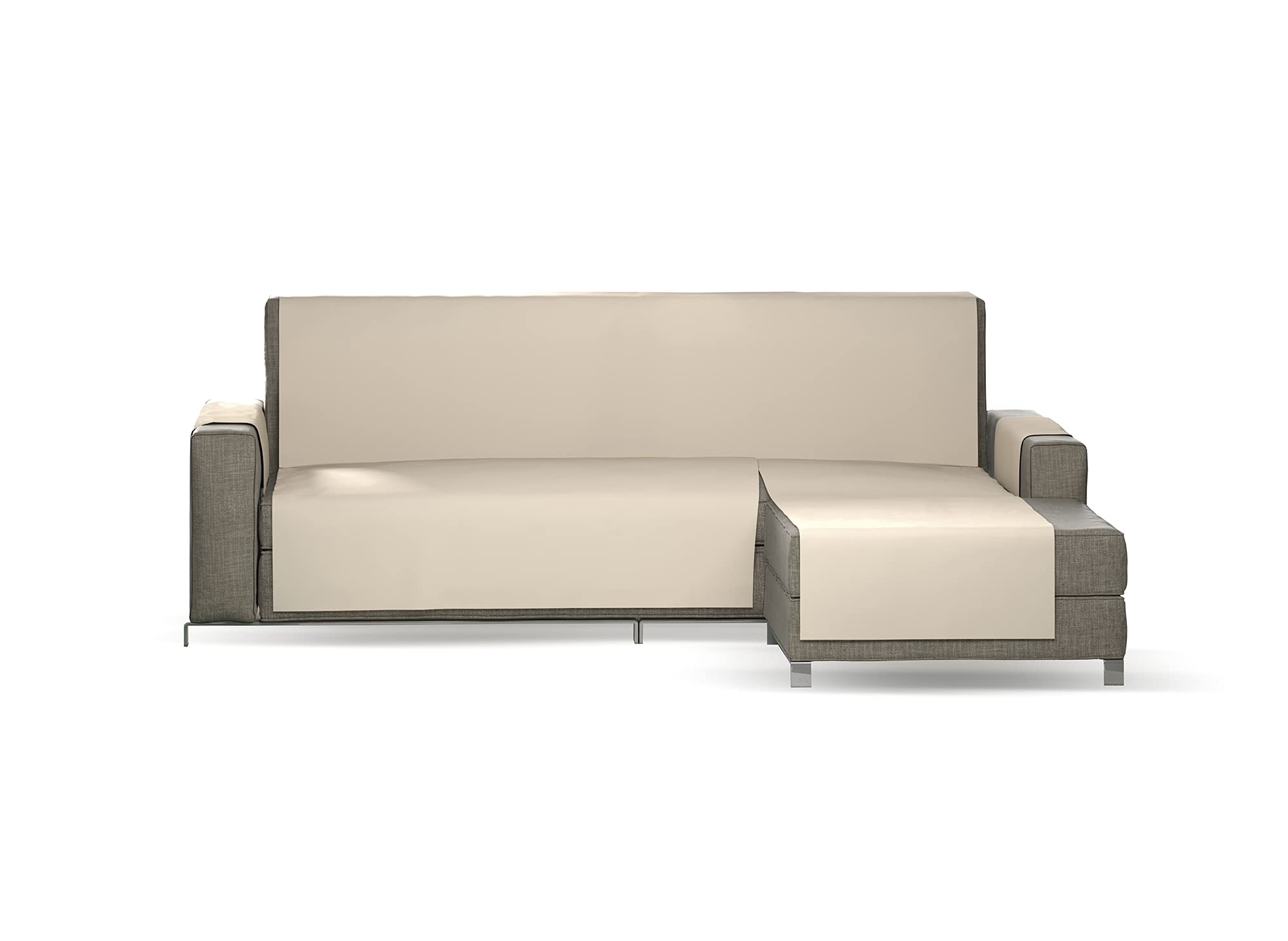 HAPPERS Funda sofa chaise longue Protector Impermeable mascotas y Antimanchas Crema para Sofá Chaise Longue Derecho