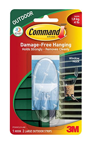 Image of Command Outdoor Large Window Hook, Clear, 2-Pack