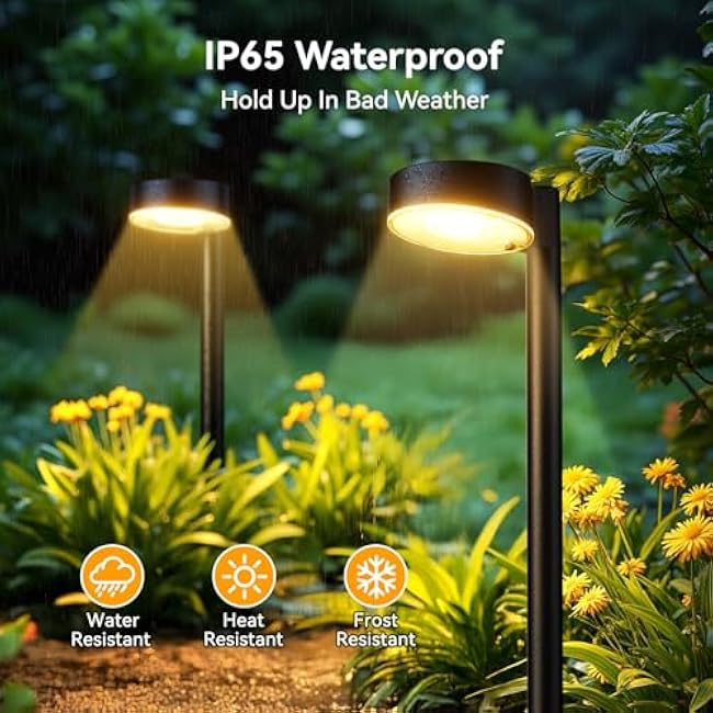 8 Pack Solar Pathway Lights Outdoor, 12 Brighter LED Solar Lights Outdoor Waterproof, Up to 12 Hrs Modern Path Light for Yard Garden Walkway Driveway Lawn (8 Pack)