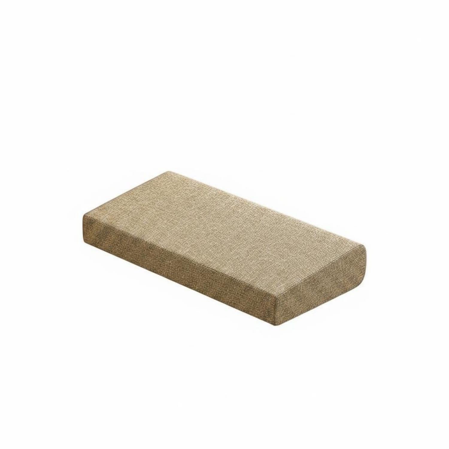 Textured Sloped Meditation Cushion Textile-Covered Meditation Cushion Rectangular Floor Pillow Rounded Edges, Beige-image-30