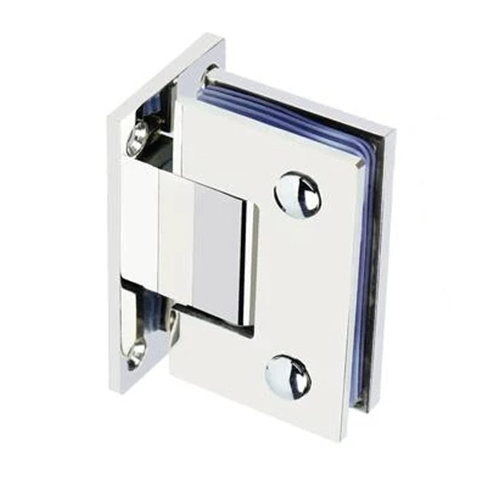 Myxjx 180 Hinges, 1Pc Bright Silver Stainless Steel Bathroom Clamp Mirror Light Folding Glass Clip(180)