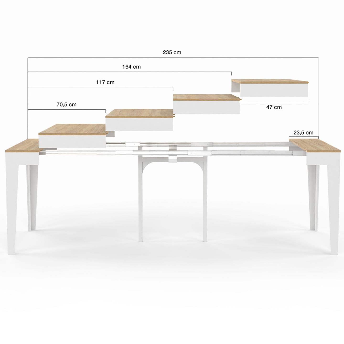 IDMarket - Table Console Extensible Michel 10 Personnes, 235 cm