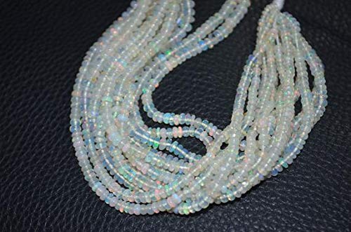 Opale d'Éthiopie naturelle perle ronde lisse 2.5-5mm pour fabrication bijoux DIY