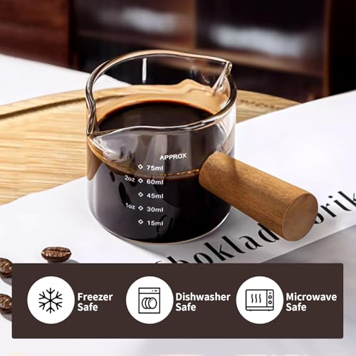 Set de 2 vasos medidores de espresso con mango de madera miniatura 5