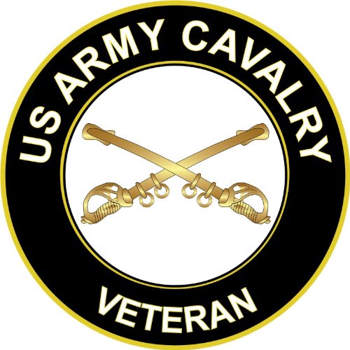 US Army Cavalry Insignia Decal - 3.8 Inch Military Sticker