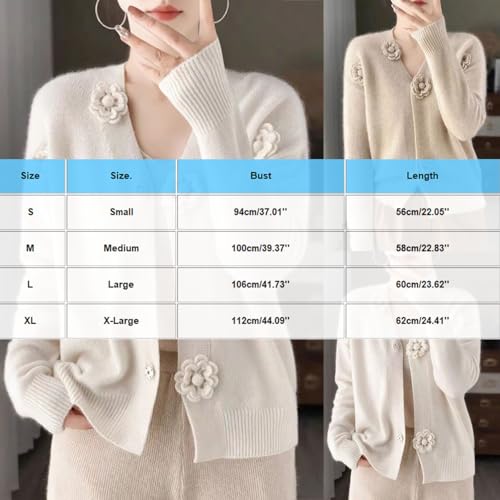 Womens 2025 Trendy V Neck Button Down Cardigan Fall Oversized Casual Loose 3D Flower Open Front Knit Sweater Jumper Top3