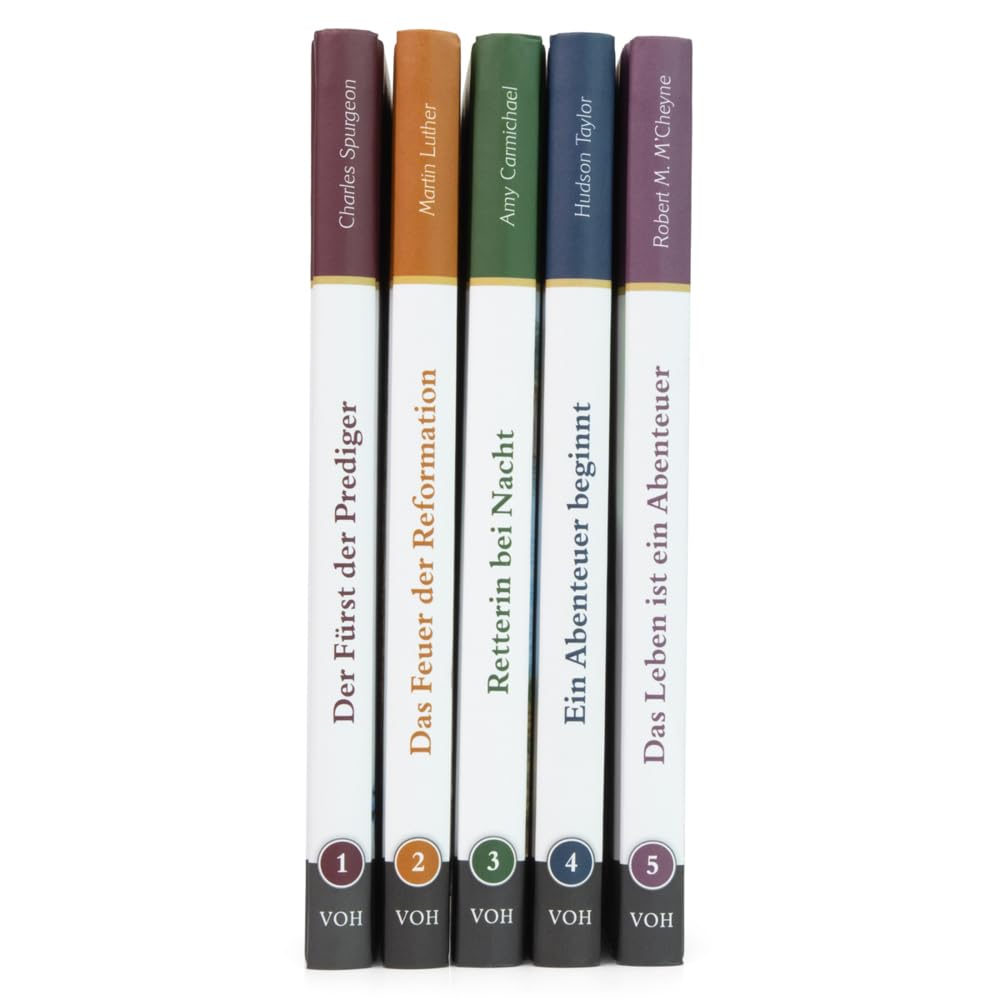 Paket: Glaubensvorbilder (Band 1-5): Band 1: Der Fürst der Prediger, Band 2: Das Feuer der Reformation, Band 3: Retterin bei Nacht, Band 4: Ein Abenteuer beginnt, Band 5: Das Leben ist ein Abenteuer