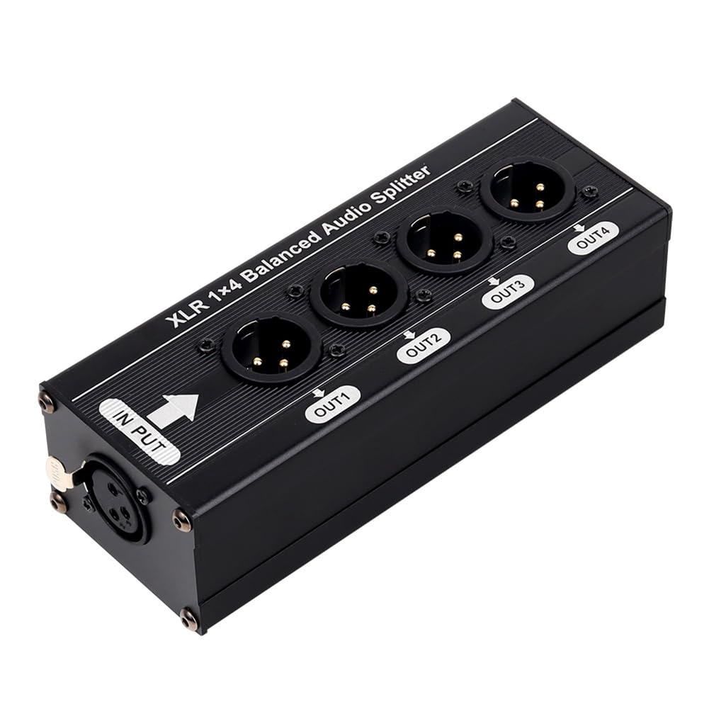 音声合成4点＋配線セット Amazon | Qtheute(クテウテ) XLR 1x4バランスオーディオスプリッター1