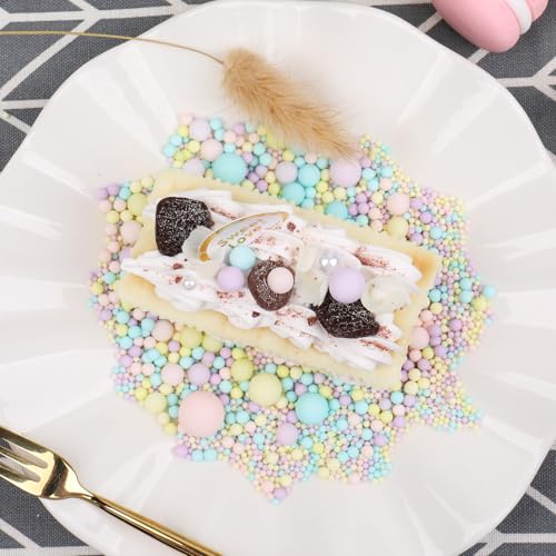 Image of Pastel Sprinkles for Cake Decorating, 130g /4.6oz Edible Macaron Pearl Sprinkles Mix, Sugar Candy Pearls for Baking, Cookie Decorations and Cupcake Toppings, Wedding Party Easter Supplies