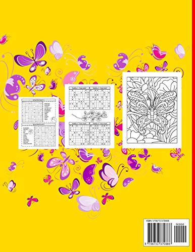 Butterflies Adventures Activity Book for Kids Ages 6-9 Word Search, Mazes ,Sudoku, Coloring Pages image 4
