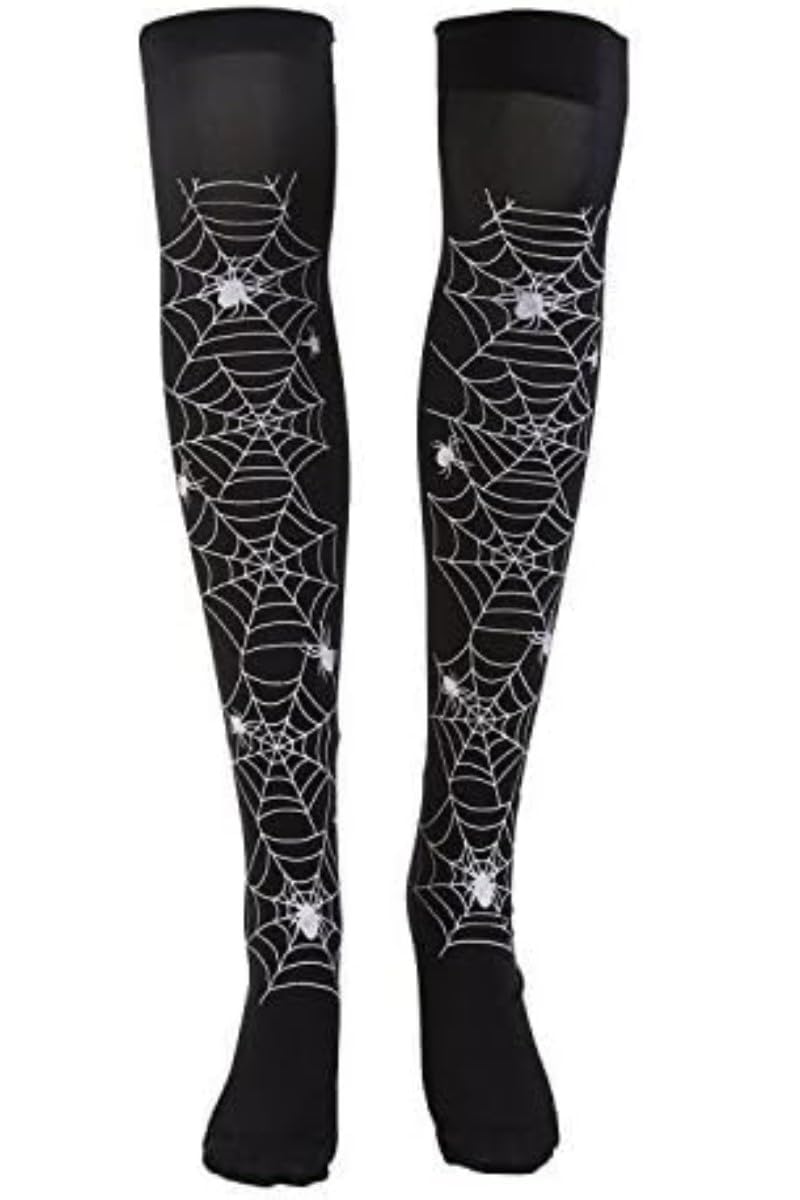 Ro Rox Gothic Socks Over the Knee Bat Cobweb Vampire Spider Halloween Unisex