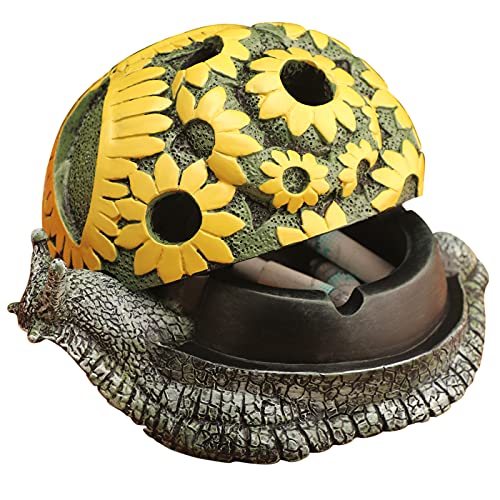 Scotte Handmade Snail Ashtray with Lid Home Ashtrays Cute Ashtrays for Cigarettes Outdoor Patio Garden Decor