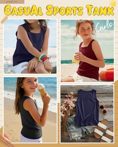 Image of 3 Pack Girls Square Neck Tank Tops