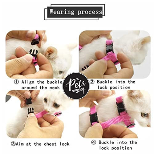 Image of The Pets Company Cat Harness Leash Set for Cats & Kittens, 45 Inches Black