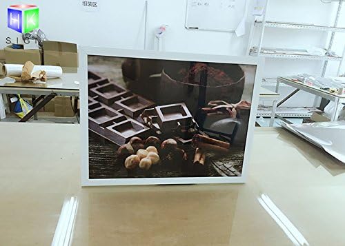 HKSIGN18"X24" Led Backlit Poster Frame Light Box Sign With Aluminum Snap Photo Frame Wall Mounted Advertising Display (White)