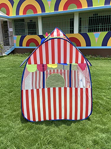 Image of Homecute Foldable Pop Up Hut Type Kids Toys Jumbo Size Play Tent House for Boys and Girls. (Big Size Red-White)