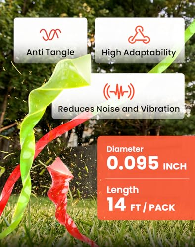 Image of Eventronic 4 Pack AL2420PD Replacement Twisted Trimmer Line Compatible with All EGO 15-Inch String Trimmers Weed Eater, Dual Color Pre-Cut 0.095 inch 56Ft Weed Wacker String line for EGO Trimmers String
