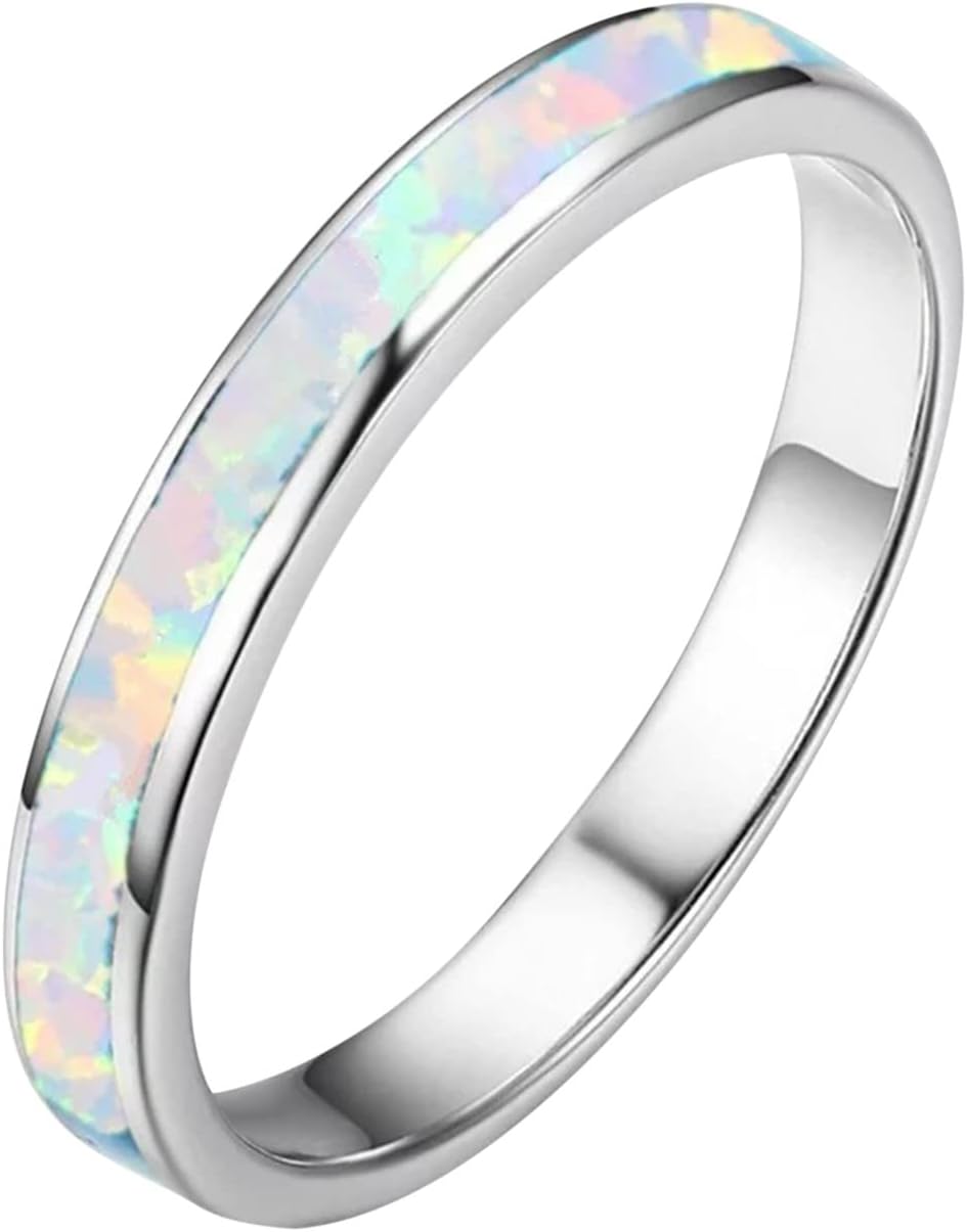 Bands For Women Rings Gifts Mens Engagement Inlay Tungsten Fashion Wedding Created opal Wedding Rings Jewelry for Boys Anime