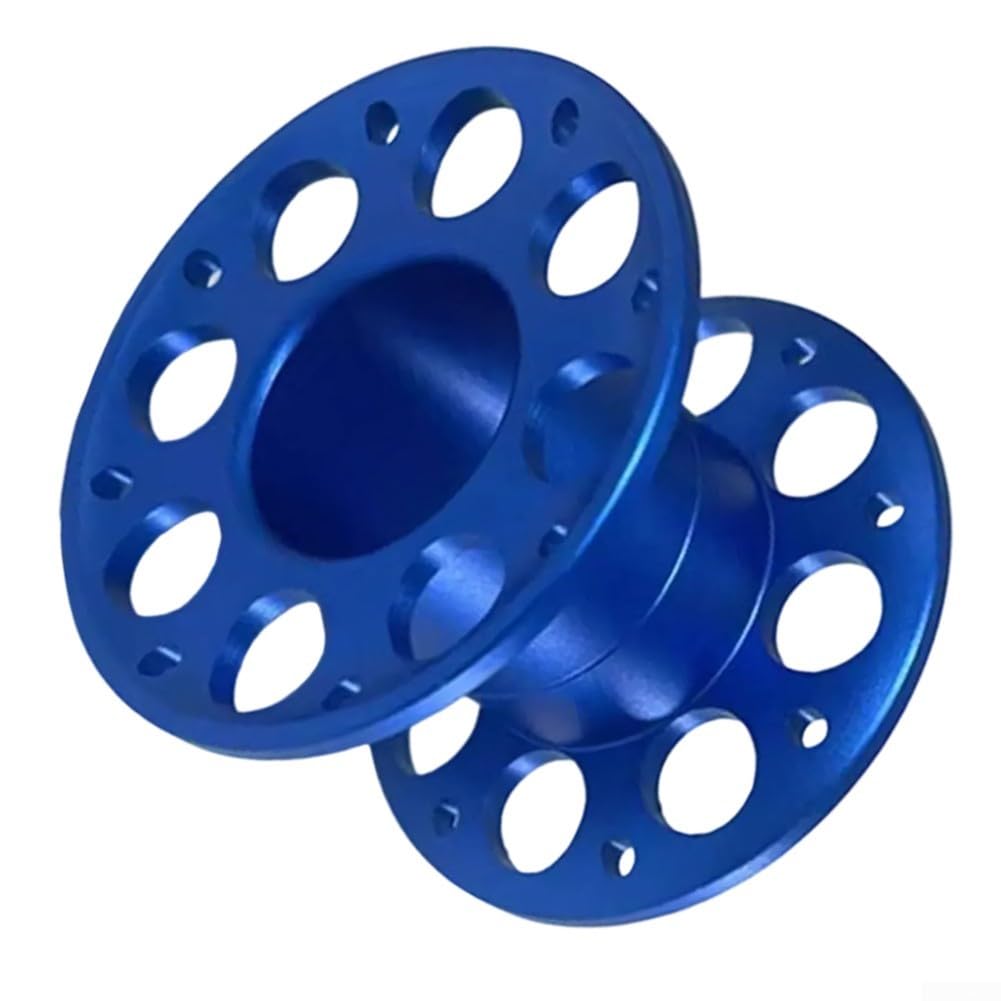 Diving Finger Spool, Diving Line Wheel, Aluminum Alloy Diving Handle Reel Scuba Diving Reel Diving Empty Spools, Wear-Resistant ﻿(D56*28 Blue)