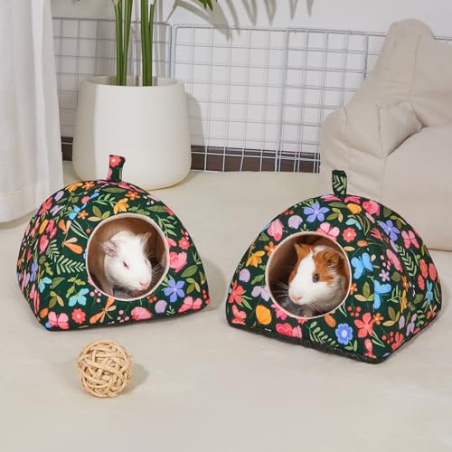 Glittme Cama de porquinho da índia com 2 unidades de cama de porquinho da índia com almofadas macias