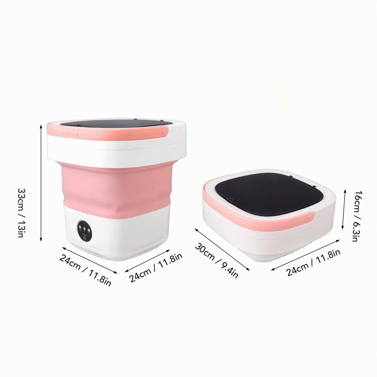 YUYTE Lavatrice Portatile, Mini Lavatrice Pieghevole da 7,5 Litri e Centrifuga Piccola Lavatrice Pieghevole per Campeggio, Camper, Dormitorio, Viaggi, Lavanderia da Viaggio (Rosa)