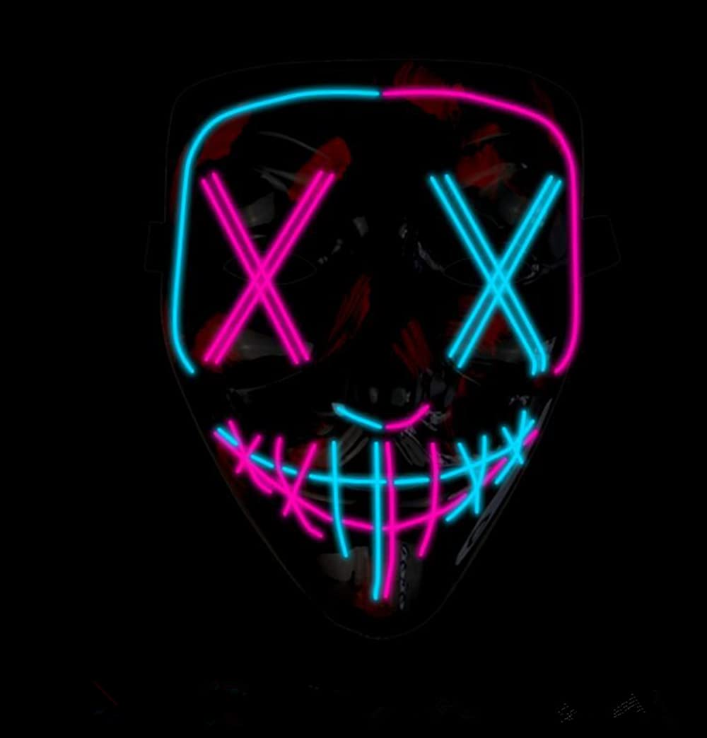 Halloween Mask Light Up Masks LED Masks LED Face Mask Scary LED Halloween Mask Costume