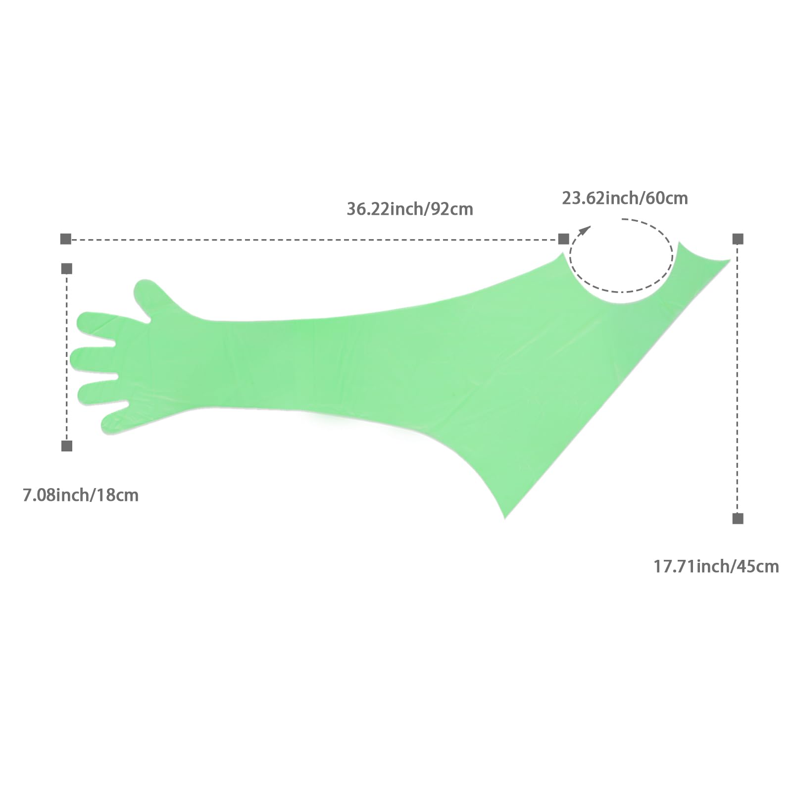 OhMill – Guantes desechables veterinarios – Guantes largos sin látex, polvo – Manoplas estériles impermeables para la inseminación artificial – Exámenes veterinarios