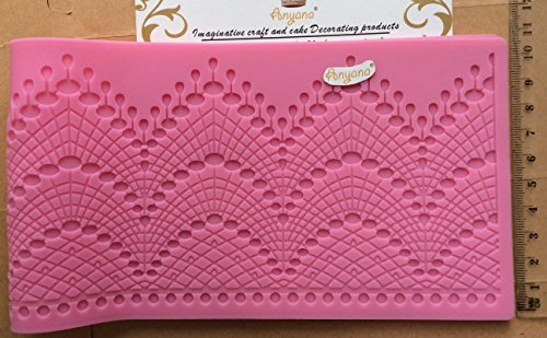 Anyana sugar tassel jewel pearl dangle edible cake silicone fondant scallop impression lace mat cake decorating mold gum paste cupcake topper tool icing candy imprint baking moulds sugarcraft trimming