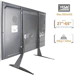 Duramex Table Top TV Stands for 27 to 65 inch Plasma LCD LED Flat Screen TVs, TV Mount Holds up to 100 lbs, Max VESA 800 x 400mm, Height Adjustable TV Base