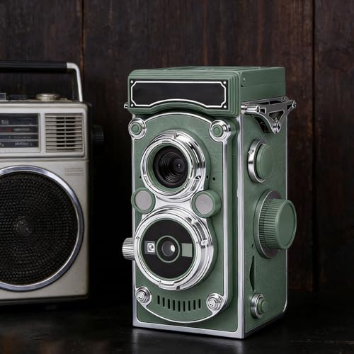 Cámara digital vintage 24MP video 2.7K dual lens verde miniatura 2