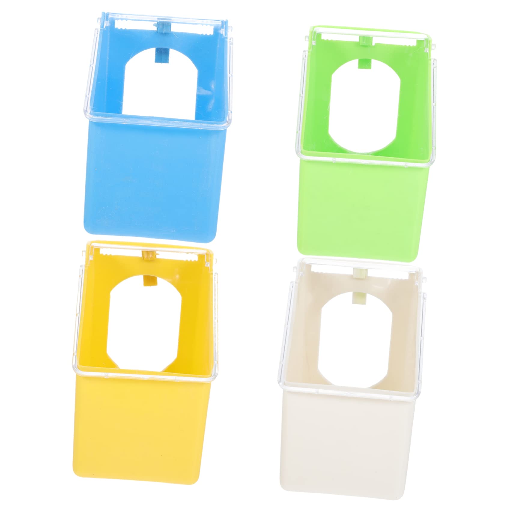 Yardwe 4pcs Pigeon Hanging Box Bird Feeding Bowl Bird Water Dispenser Bird Cage Feeder Bird Cage Cup Bird Food Feeding Cup Chicken Feeders Pigeon Food Tray to Feed Plastic Bird Trough