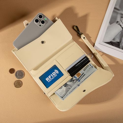 Image of Montana West Wallets for Women Large Phone Wristlet Wallets Trifold Money Organizers with Coin Purse and Wrist Strap