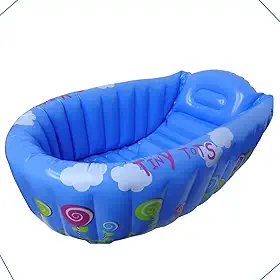 Banheira Bebe Inflavel Com Indicador Temperatura Azul