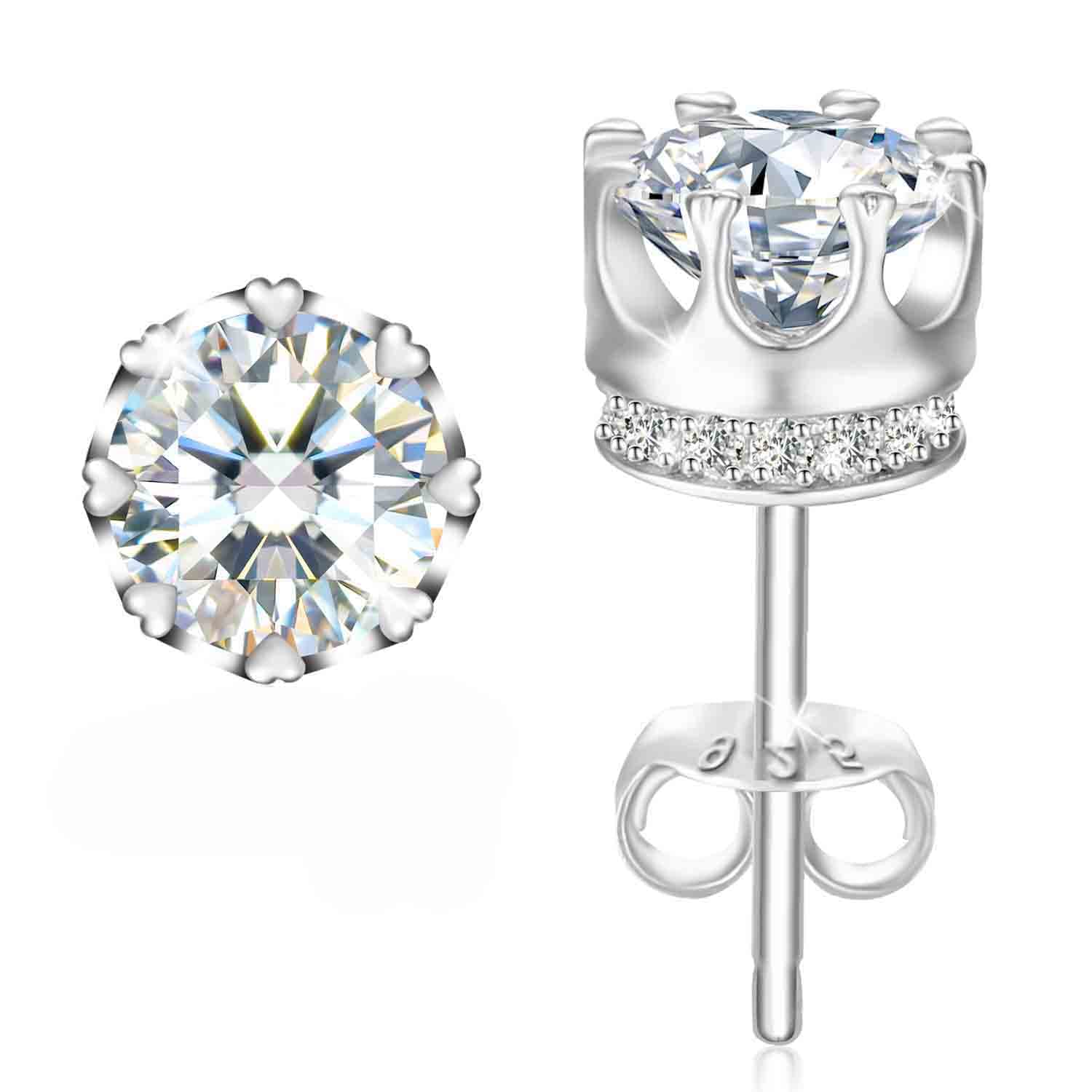 J.RoséeSwarovski Elements Crystal 18K Gold Plated 925 Sterling Silver Diamond Studs Earrings for Women Gift Packing J.Rosée Fashion Jewelry JR905