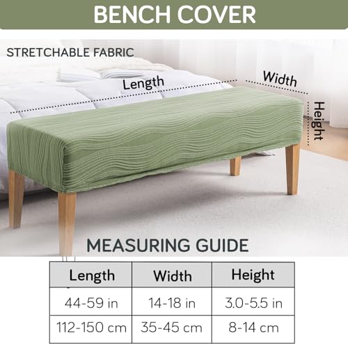 Image of HOKIPO 200gsm Knitting Jacquard Bench Cover, 'Nestiva Series', Pastel Green (AR-6237-GRN)