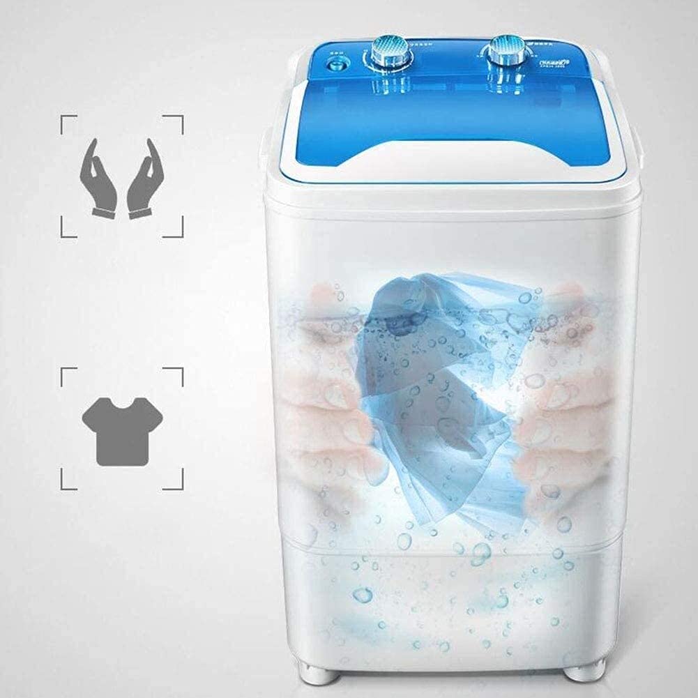 Machine à Laver Portable à Une Cuve avec Panier de Vidange Mini - Capacité de Lavage de 7 Kg Puissance de Lavage 400 W pour Appartements, Camping, Dortoir,Noir