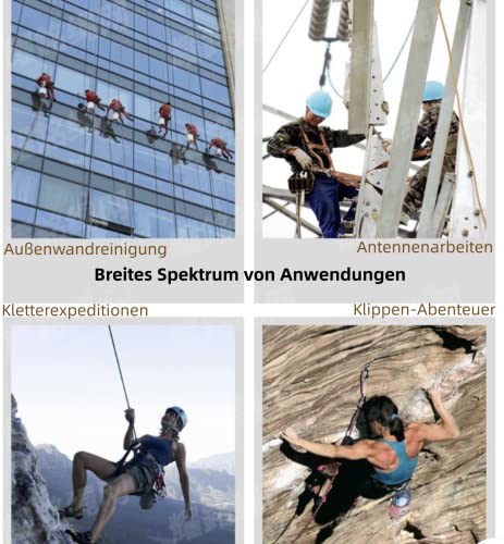 EKKJNQ Länge 10m/15Mm/20m30M/50m mit 2 Ösen, Durchmesser 10mm, Outdoor-Kletterseil, hochfestes Sicherheitsseil, nylongeflochtenes Seil, Rettungsseil, Feuerwehr-Rettungsfallschirmseil (15M)