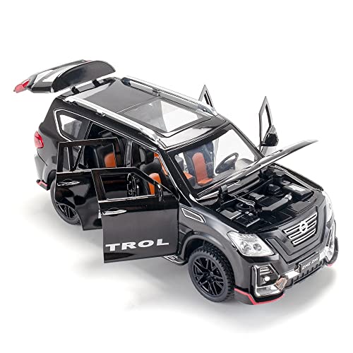 Image of Metal Pull Back Diecast Car SUV 1:24 Big Nissan Petrol Pull Back Car Model with Sound Light Boys Gifts Toys for Kids【Pack of 1】,multicolor